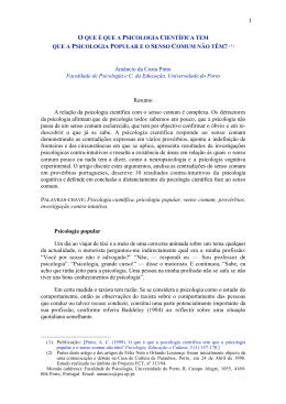 Psicologia popular - Universidade do Porto