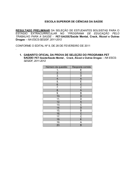 ESCOLA SUPERIOR DE CIÊNCIAS DA SAÚDE