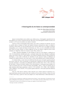 A historiografia da arte baiana na contemporaneidade