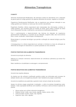 Alimentos Transg&ecirc;nicos - CENED Cursos Ambientais