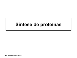 Síntese de proteínas - Departamento de Biologia