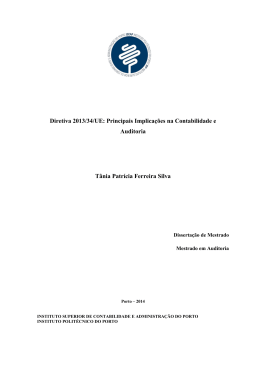 Diretiva 2013/34/UE: Principais Implica&ccedil;&otilde;es na Contabilidade e