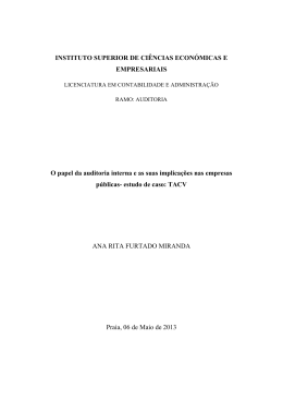 O papel da auditoria interna e as suas implica&ccedil;&otilde;es nas empresas