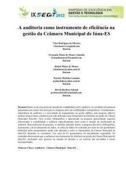 A auditoria como instrumento de efici&ecirc;ncia na gest&atilde;o da