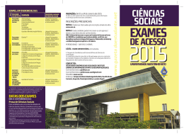 Exames de Acesso 2015 - Ci&ecirc;ncias Sociais