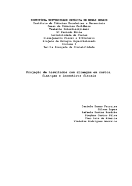 Projeção de Resultados com abrangem em custos, finanças e