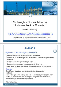 Simbologia e Nomenclatura de Instrumenta&ccedil;&atilde;o