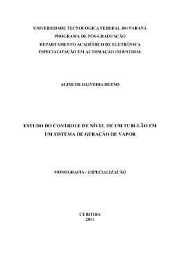 ESTUDO DO CONTROLE DE N&Iacute;VEL DE UM - Curitiba