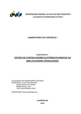 laborat&oacute;rio de controle i estudo de controladores