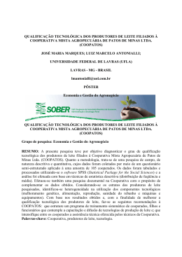 qualifica&ccedil;&atilde;o tecnol&oacute;gica dos produtores de leite filiados &agrave;