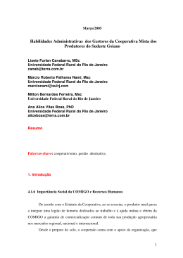 Habilidades Administrativas dos Gestores da Cooperativa Mista dos