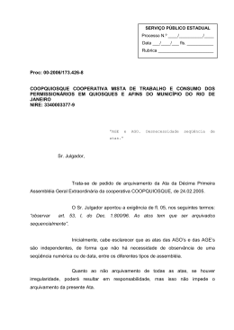 Proc: 00-2006/173.426-8 COOPQUIOSQUE COOPERATIVA MISTA