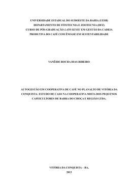 autogest&atilde;o em cooperativa de caf&eacute; no planalto de conquista
