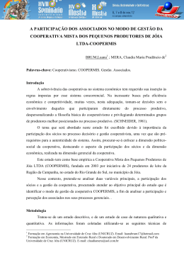 a participacao dos associados no modo de gestao da