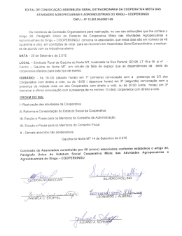 Edital de Convoca&ccedil;&atilde;o