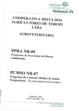 ppra e pcmso 2007 &ndash; agro veterin&aacute;ria