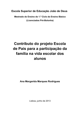 Relatório de mestrado Ana Margarida Rodrigues