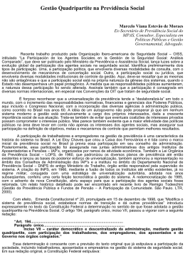 Gest&atilde;o Quadripartite na Previd&ecirc;ncia Social