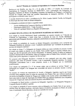 Especialistas de Transporte Marítimo do MERCOSUL, com a