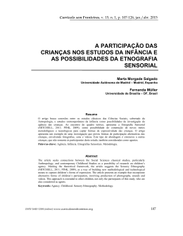 a participação das crianças nos estudos da infância e as