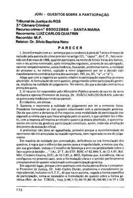 Quesitos sobre a participacao