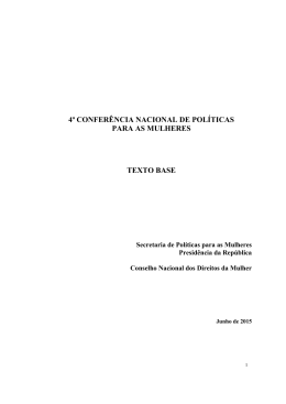 Texto Base - Secretaria de Políticas para as Mulheres