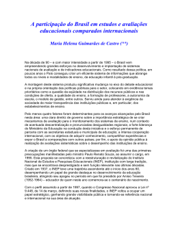 A participa&ccedil;&atilde;o do Brasil em estudos e avalia&ccedil;&otilde;es educacionais