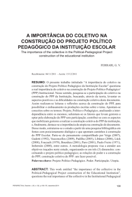 a import&acirc;ncia do coletivo na constru&ccedil;&atilde;o do projeto pol&iacute;tico
