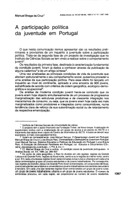 A participa&ccedil;&atilde;o pol&iacute;tica da juventude em Portugal
