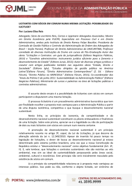LICITANTES COM S&Oacute;CIOS EM COMUM NUMA MESMA LICITA&Ccedil;&Atilde;O