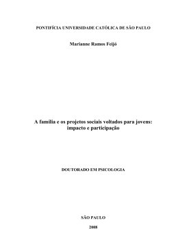 A fam&iacute;lia e os projetos sociais voltados para jovens