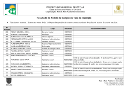 Resultado dos pedidos de isen&ccedil;&atilde;o da taxa de inscri&ccedil;&atilde;o