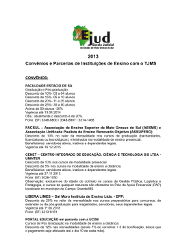 2013 Conv&ecirc;nios e Parcerias de Institui&ccedil;&otilde;es de Ensino com o TJMS