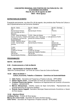 I ENCONTRO REGIONAL DOS PONTOS DE CULTURA DO RJ / ES