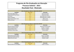 Resultado Final - Mestrado - PPGE - Programa de P&oacute;s