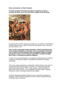 &Iacute;ndios protestantes no Brasil holand&ecirc;s A miss&atilde;o