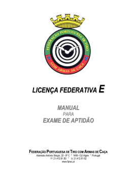 LICENÇA FEDERATIVA - Federação Portuguesa de Tiro com Armas