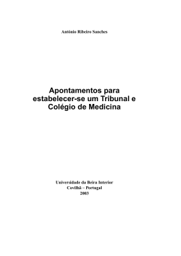 Apontamentos para estabelecer-se um Tribunal e Col&eacute;gio de