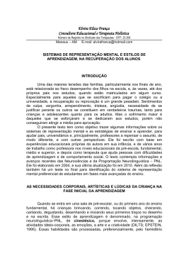 Estilos de Aprendizagem, para recuperação dos alunos