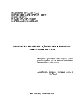 o dano moral na apresentação de cheque pós-datado