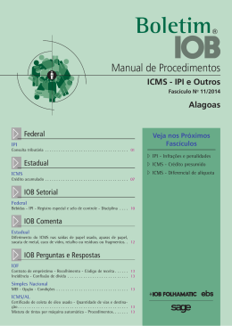 IOB - ICMS/IPI - Alagoas - n&ordm; 11/2014