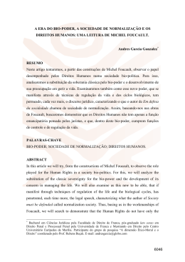 A ERA DO BIO-PODER, A SOCIEDADE DE