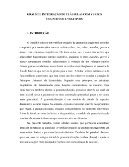 GRAUS DE INTEGRA&Ccedil;&Atilde;O DE CL&Aacute;USULAS COM VERBOS