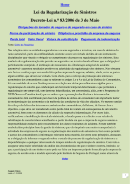 Lei da Regularização de Sinistros Decreto-Lei n.º 83/2006
