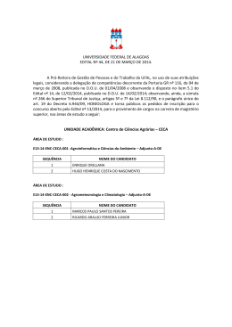 Homologa&ccedil;&atilde;o Das Inscri&ccedil;&otilde;es - Retificado - Copeve