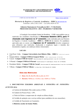 Edital de matr&iacute;cula - 1a. chamada