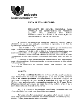 Anexo II ao Edital n&ordm; 28/2015-PROGRAD