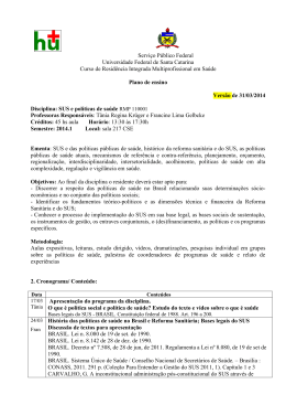 Módulo 1: Políticas públicas e SUS - Universidade Federal de Santa