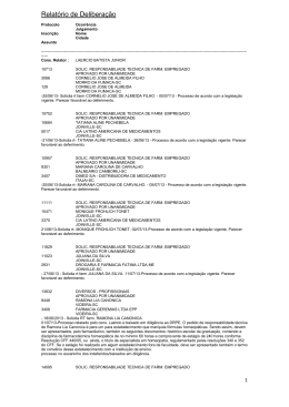 Relat&oacute;rio de Delibera&ccedil;&atilde;o