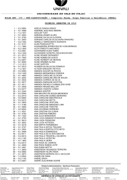 PRIMEIRO SEMESTRE DE 2015 BOLSA ART. 170 - PR&Eacute;